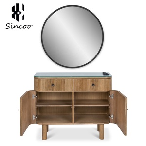 Centro de belleza de lujo para mujeres, equipo de peluquería, <span class=keywords><strong>muebles</strong></span> de peluquero, salón de maquillaje de cuerpo entero, estación de espejo led - Product Image 4