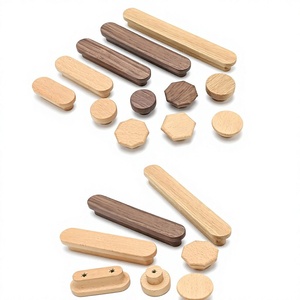 Ensemble de poignées de meubles en bois, formes rondes, design minimaliste, faites à la main, légères, décoration d'armoires de cuisine, durables, pour usage intérieur - Product Image 2
