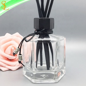 Hot Sale New Hexagon Shape Empty 4oz <strong>Reed</strong> <strong>Screen</strong> Printed Decorative Diffuser Perfume Glass Bottle with Cork 120ml - Product Image 1