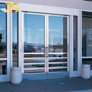 ประตูสแตนเลสสีทองทันสมัย ประตูกระจกสองบาน สำหรับร้านอาหาร ประตูทางเข้าหน้าบ้านทันสมัย ประตูทางเข้าหลักของโรงแรม ดีไซน์ประตูทางเข้าหลัก - Product Image 6