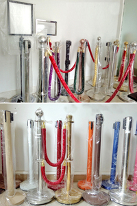 Black Sliver Stainless Steel Crowd Control Stanchion with Retractable <b>Belt</b> and Stackable Base - Product Image 6