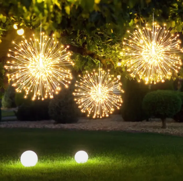 Kanlong Factory wholesales LED waterproof outdoor copper wire firework garden landscape light for Christmas decoration