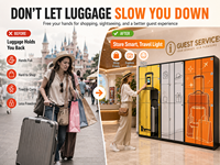 Casier de rangement intelligent pour bagages avec code, casier sécurisé en libre-service pour aéroports, hôtels, centres commerciaux et attractions touristiques