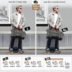 <b>Men</b> Vintage Canvas Duffle <b>Bag</b> Large Capacity Travel Overnight <b>Weekender</b> <b>Bag</b> Multi Pocket Carry on Gym Sports Duffle <b>Bag</b> - Product Image 5