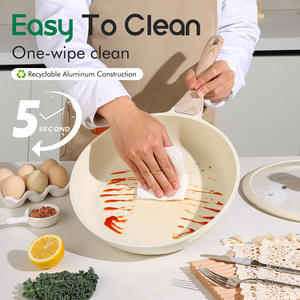 10-teiliges modernes Design Keramik glasur Antihaft-Küchen geschirrset für Gas inklusive Spiral-Wok-Suppen topf Milch topf Custom - Product Image 5