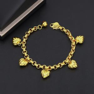 JXX Women's Trendy 24K Gold Plated Brass Heart Charms Bracelet Multiple Styles Wholesale - Product Image 3