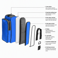 Sac de rangement pour patins à roulettes en Oxford 600D imperméable avec logo personnalisé, sac de rangement professionnel pour bottes de ski OEM, convient à la plupart des patins pour enfants et adultes