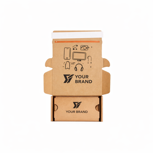 กล่องไปรษณีย์แบบล็อคเองได้สำหรับบรรจุภัณฑ์อีคอมเมิร์ซแบบกำหนดเองสำหรับเคสโทรศัพท์ 3C Electronics  วัสดุลูกฟูก B E Flute  พร้อมตัวเลือกแบบไดคัท  ผลิตตามแบบ OEM สีสันสี่สี - Product Image 3