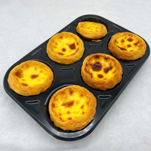 For egg tart plastic packaging box 6 holes custard food cheese tarts clam shell Recyclable CPET package boxes
