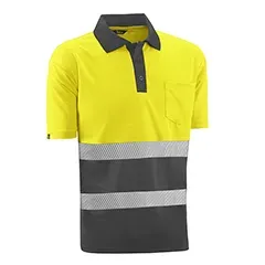 Polo - HVS620YGY S London - Colore: Giallo fluorescente/grigio - Tessuto sportivo "Eye Bird". Traspirante, assorbe l'umidità. - Product Image 2