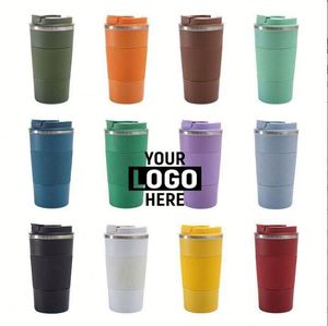 Custom Logo Wholesale Double Wall 304 Stainless Steel <b>Insulated</b> Coffee <b>Mug</b> with Silicone Sleeve Reusable Travel Tumbler - Product Image 4