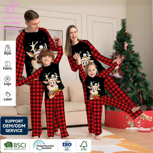 Loveda - Conjunto de Pijamas Navideños Familiares de Moda de Invierno al por Mayor, Ropa de Dormir Suave para Padres e Hijos, Camiseta de Manga Larga y Pantalones - Product Image 1