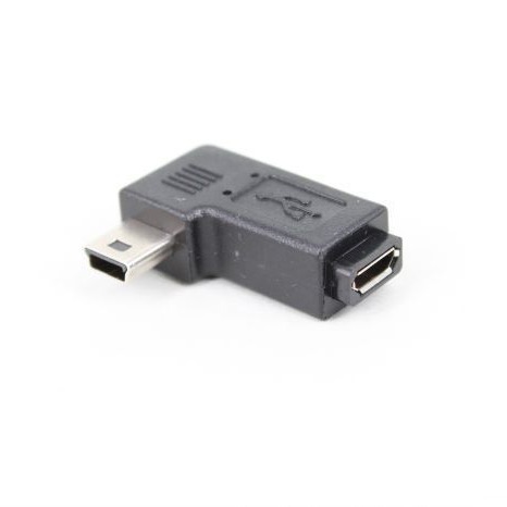 90 Degree Right-Angle Mini USB Male to Micro USB Female Adapter Extension New Condition Optically Protected DC Output
