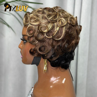 Perruques en cheveux humains en gros, perruques courtes bouclées en cheveux humains, fournisseurs de perruques coupe pixie, cheveux vierges bruts pour femmes noires, cheveux vietnamiens