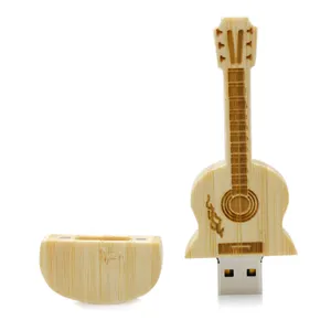 Nhà Máy OEM Logo Gỗ Tre Kim Loại Guitar USB2.0 2GB 4GB 8GB 16GB 32GB USB Flash Drive