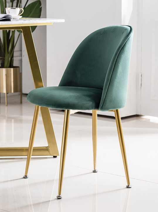 Juego De 2 Sillas De Comedor Duhome - Estilo Retro Escandinavo, Patas De Metal, Asiento De Terciopelo Rosa, Soporte 120 Kg