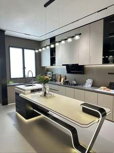 Ensemble complet d'armoires de cuisine modernes en bois massif personnalisées de haute qualité pour une conception de cuisine luxueuse - Product Image 5