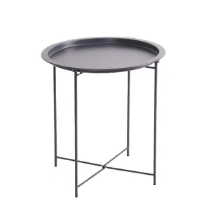 Bedroom Balcony Metal Round Tray End Table Waterproof Outdoor Small Coffee Side Table Indoor Modern Bedside Table