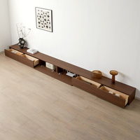 Table basse console TV 2025 tout-en-un, unité murale mince pour les maisons compactes modernes, style minimaliste et rangement intelligent