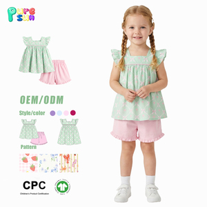 Abiti in Cotone Personalizzati per Bambini Puresun, <span class=keywords><strong>Vestiti</strong></span> Estivi per Bambine con Maniche a Sbuffo e Stampa a Fiocco - Product Image 2