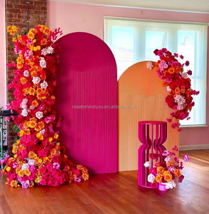 Nuevo Estilo, Combinación de Colores Naranja y Rosa Intenso, Camino de <span class=keywords><strong>Flores</strong></span>, <span class=keywords><strong>Arco</strong></span> de <span class=keywords><strong>Flores</strong></span> para Decoración de Baby Shower, para Decoración de Eventos - Product Image 1