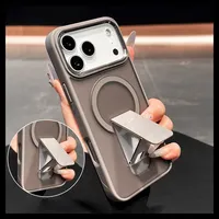 Coque de téléphone pliable magnétique antichoc en acrylique mat compatible avec iPhone 17 Air 17 16 Pro Max 15 14 Plus 13 12 11