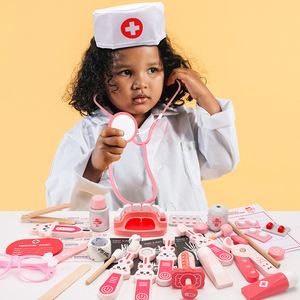 <span class=keywords><strong>Juego</strong></span> de Doctor de Madera para Niños, Kit de <span class=keywords><strong>Juego</strong></span> de Imitación con Caja de Plástico, Simulación Médica, Regalo para Niñas - Product Image 2