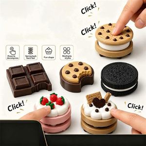 Llavero Clicker de Postre Impreso en 3D, Juguete Antiestrés Creativo con Botón de Chocolate, Colgante de Clic Continuo para Niños y Adultos - Product Image 1