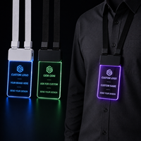 Badges nominatifs personnalisés en acrylique LED pour employés de magasin, serveurs, restaurants, bars, uniformes – Commandes en gros