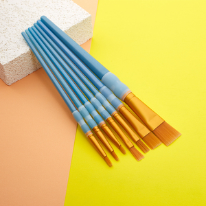 7Pcs Sơn Bàn Chải Nylon Tóc Đầy Màu Sắc Silicone Pha Lê Penholder 7 Các Loại Khác Nhau Sơn Bàn Chải Thiết Lập Cho Trẻ Em - Product Image 3