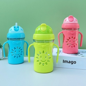 แก้วน้ำเด็กอนุบาลแบบหลอดดูด พลาสติกใส ชั้นเดียว แบบหลอด - Product Image 1
