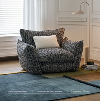 Moderner Designer-Loungesessel, Strukturierter Gewebter Stoff Komfortabler Sofastuhl für Wohnzimmer Schlafzimmer Hotel Heim-Möbel