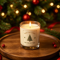 Set Hadiah Lilin Kaca Natal C&H, Lilin Aroma Kedelai untuk Dekorasi Rumah dengan Kotak Hadiah