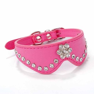 Bling Strass di Cristallo della Pelle Scamosciata di Cuoio Dell'animale Domestico Collare di Cane Fornito Cucciolo Collari Collari Per Cani con 5 Colori - Product Image 3
