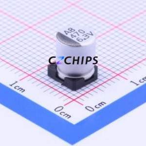 Condensateur électrolytique en aluminium SMD VE-471M0JTR-0607, SMD, D6.3xL7.7mm 470uF 20% 6.3V 6.3mm - Product Image 1