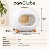Séchoir intelligent pour animaux de compagnie : Sèche-cheveux automatique pour chats avec contrôle de température par variateur, soufflerie inférieure et désodorisation à l'ozone pour chats