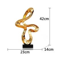 Sculpture abstraite moderne en résine électro-plaquée, base en marbre, écologique, imperméable, couleur personnalisée pour la décoration de la maison et du jardin