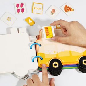 Libro de Puzzles con Pegatinas Reutilizables para Actividades de Aprendizaje Preescolar: Números, Autos, Aviones y Viajes por Carretera - Product Image 2