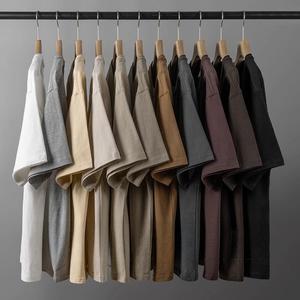 T-Shirt da Uomo in Puro Cotone 240g, Vestibilità Ampia, Collo Tondo, Manica Corta, Tinta Unita, Resistente alle Pieghe e all'Usura, Top Casual - Product Image 1
