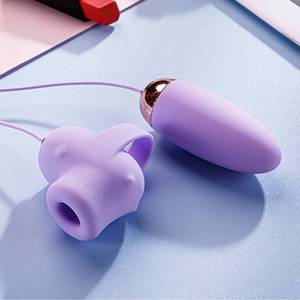 Mini vibromasseur 2 <span class=keywords><strong>en</strong></span> 1, modes de vibration et d'aspiration, 10 réglages, silicone souple, rechargeable par USB, masseur personnel silencieux pour couples - Product Image 1