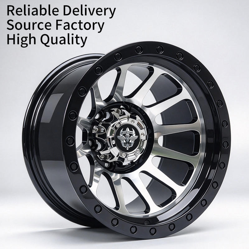 FLowtone Wheels Black 15 Inch 10J Alloy Wheels 6x139.7 5x127 5x114.3 ...