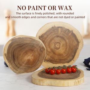 Tabla de Cortar de Madera de Acacia en Corte Crudo de Pieza Entera, Tabla de Pan y Fruta de Forma <span class=keywords><strong>Irregular</strong></span> para Camping y Comedor - Product Image 3