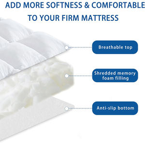 <span class=keywords><strong>Surmatelas</strong></span> de literie ferme extra épais de 2 "sur-matelas matelassé en microfibre douce et moelleuse avec sangles d'angle élastiques - Product Image 2