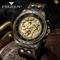 Montre mécanique pour homme, mouvement automatique, haute qualité, bracelet en cuir 20 mm, cadran à aiguilles, résistance à l'eau 3 ATM, élégante