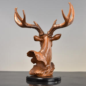 Personalizado nórdico animal ornamento resina simulación <span class=keywords><strong>3D</strong></span> cabeza de ciervo decoración sala de estar modelo habitación TV gabinete vino gabinete estatua - Product Image 3