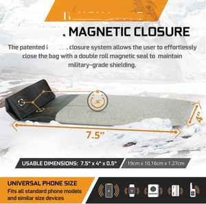 ISO9001 Factory Custom logo Waterproof Slim <strong>Magnetic</strong> Pouch Bag Rfid Blocking Faraday Phone <strong>Sleeve</strong> - Product Image 3