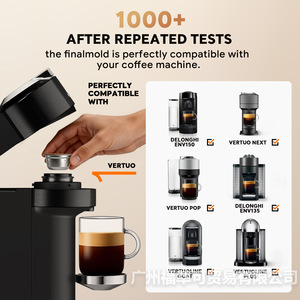 Cápsulas de café reutilizables de acero inoxidable para Nespresso Vertuo compatibles con acero 304 y tapa de silicona - Product Image 4