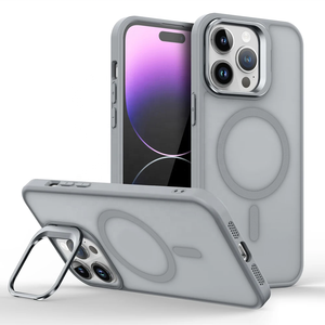 Coque Premium Translucide Mate avec Support Pliant Intégré pour iPhone 16 15 14 13 12 Mini 11 Pro Max - Product Image 3