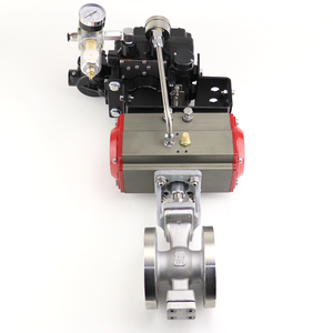 Válvula de Bola Segmentada Tipo V de Acero Inoxidable 304 DN65, de 2 Vías, Accionamiento Neumático y Manual, para Agua, Personalizable OEM - Product Image 2