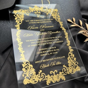 Invito Matrimoniale Personalizzato in Acrilico Satinato, Elegante Biglietto Trasparente per <span class=keywords><strong>Matrimonio</strong></span> - Product Image 1